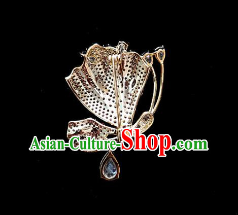 Top Grade Jewelry Accessories Handmade Crystal Butterfly Brooch Pink Zircon Breastpin