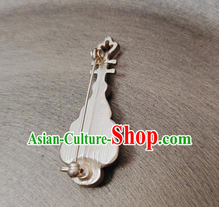 Top Golden Breastpin Handmade Lute Brooch Jewelry Accessories