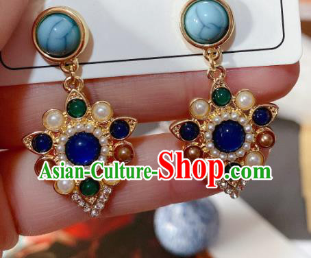 Top Baroque Queen Pearls Earrings Court Eardrop Jewelry Accessories
