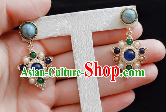 Top Baroque Queen Pearls Earrings Court Eardrop Jewelry Accessories