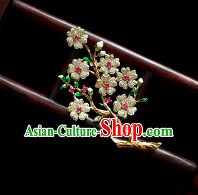 Top Baroque Queen Zircon Plum Blossom Brooch Court Jewelry Crystal Breastpin Accessories