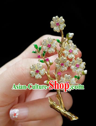 Top Baroque Queen Zircon Plum Blossom Brooch Court Jewelry Crystal Breastpin Accessories