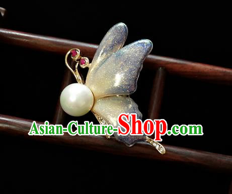 Top Baroque Blue Butterfly Brooch Court Jewelry Crystal Breastpin Accessories
