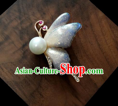 Top Baroque Blue Butterfly Brooch Court Jewelry Crystal Breastpin Accessories