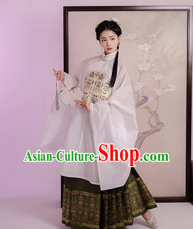 Traditional China Ming Dynasty Noble Lady Historical Clothing Ancient Patrician Woman Hanfu Dress Full Set