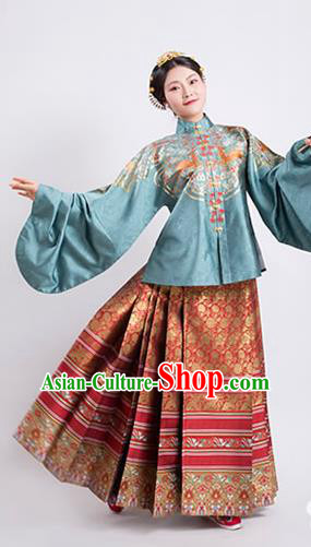 Traditional China Ancient Patrician Countess Hanfu Dress Ming Dynasty Noble Mistress Historical Clothing
