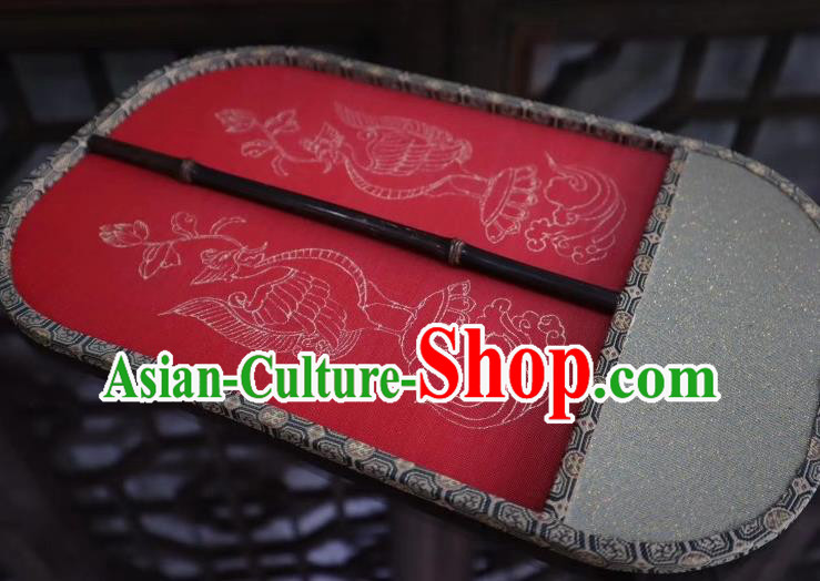 China Traditional Red Silk Palace Fan Hand Painting Fan Tang Dynasty Princess Fans