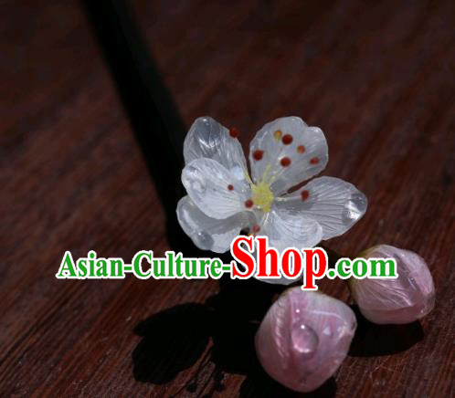 China Traditional Hanfu Wood Hair Stick Classical Plum Blossom Hairpin