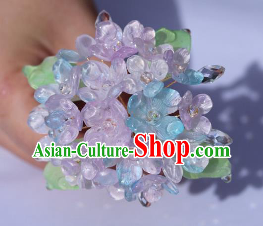 China Classical Ming Dynasty Hanfu Hairpin Traditional Ancient Princess Pink Hydrangea Hair StickChina Classical Ming Dynasty Hanfu Hairpin Traditional Ancient Princess Pink Hydrangea Hair Stick