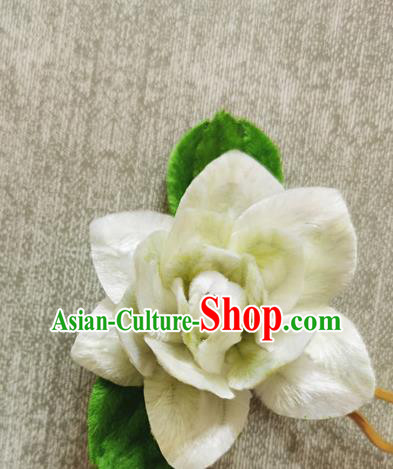 Handmade China Traditional Hanfu Hair Accessories Ancient Palace Hairpin Velvet Gardenia Hair Stick