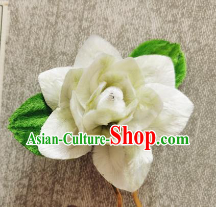 Handmade China Traditional Hanfu Hair Accessories Ancient Palace Hairpin Velvet Gardenia Hair Stick