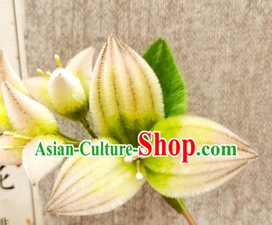 China Classical Velvet Flowers Hair Stick Handmade Hair Accessories Traditional Cheongsam Hairpin