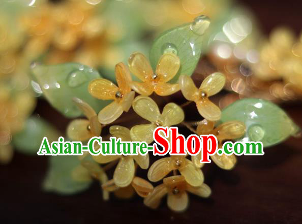 China Classical Hanfu Osmanthus Hairpin Traditional Ancient Ming Dynasty Princess Hair Stick