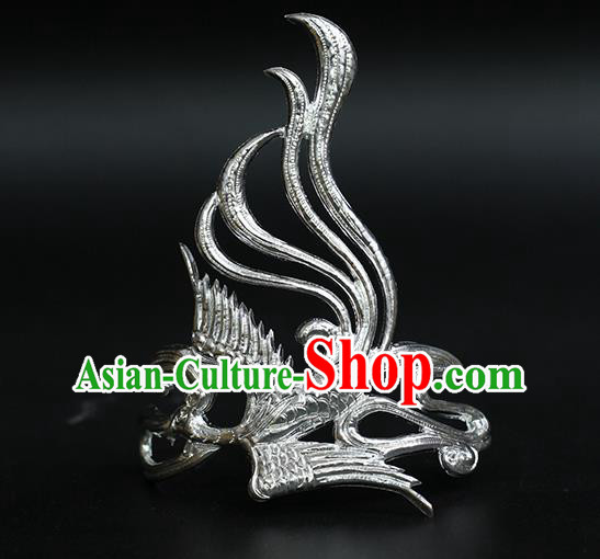 Handmade China Ancient Swordsman Face Accessories Ming Dynasty Knight Argent Mask