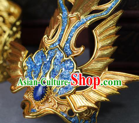 China Ancient Swordsman Hair Accessories Traditional Hanfu Blue Hairdo Crown