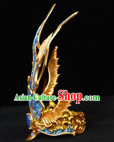 China Ancient Swordsman Hair Accessories Traditional Hanfu Blue Hairdo Crown