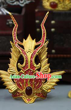 China Traditional Hanfu Red Hairdo Crown Ancient Swordsman Hair Accessories
