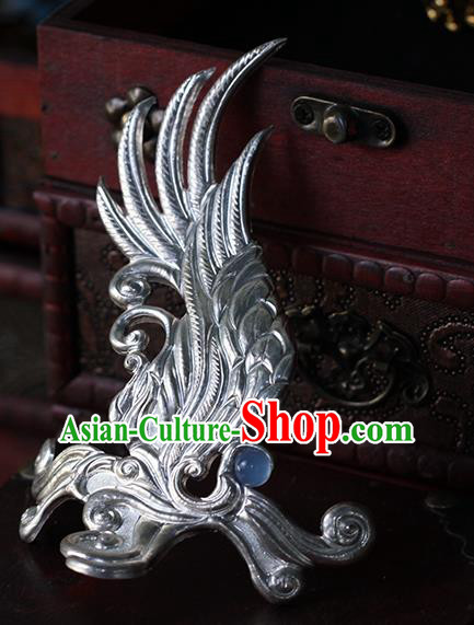 China Ancient Swordsman Argent Hair Accessories Traditional Hanfu Argent Hairdo Crown