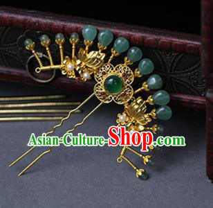 China Ancient Empress Golden Butterfly Hairpin Traditional Ming Dynasty Court Queen Hair Stick
