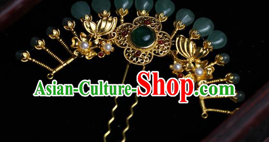 China Ancient Empress Golden Butterfly Hairpin Traditional Ming Dynasty Court Queen Hair Stick