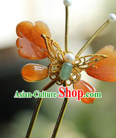 China Ancient Princess Butterfly Hairpin Traditional Ming Dynasty Ceregat Hair Stick