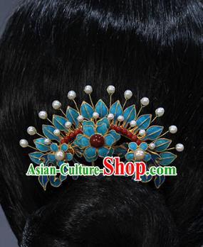 China Traditional Qing Dynasty Palace Pearls Hair Stick Ancient Queen Agate Hairpin