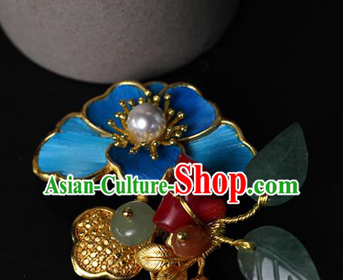 Chinese Traditional Coral Beads Brooch Classical Cheongsam Jewelry Pearl Accessories