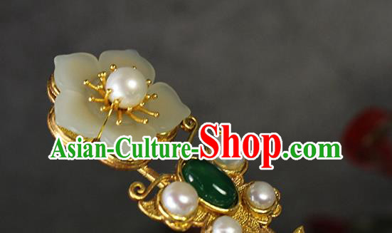 China Ancient Empress Hair Accessories Traditional Qing Dynasty Court Golden Butterfly Gems Hairpin