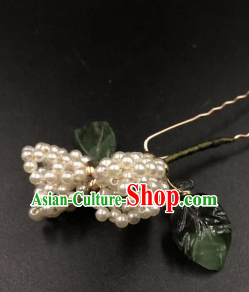 China Ancient Princess Tulip Hairpin Traditional Qing Dynasty Court Beads Hair Sticks