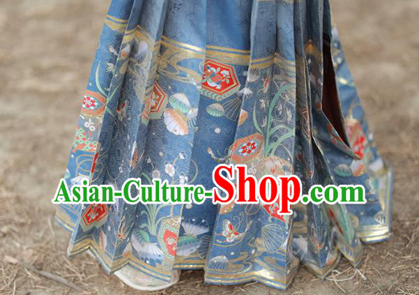 China Traditional Ming Dynasty Patrician Lady Historical Clothing Ancient Young Beauty Embroidered Costumes