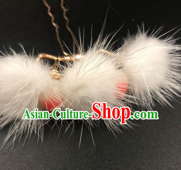 China Ancient Princess Hairpin Traditional Hanfu Feather Hair Stick