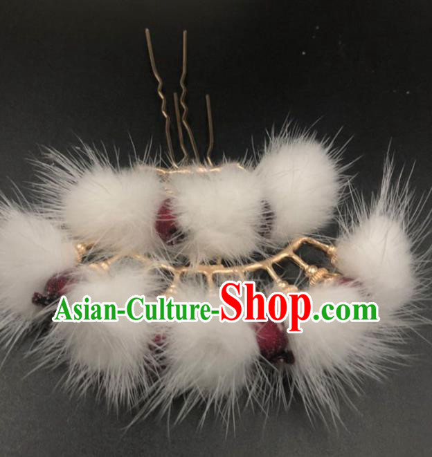 China Ancient Princess Hairpin Traditional Hanfu Feather Hair Stick