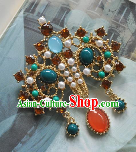 China Classical Cheongsam Gems Brooch Traditional Pearls Jewelry Accessories