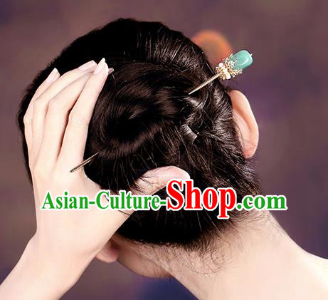 China Classical Hair Stick Traditional Cheongsam Hair Accessories Handmade Aventurine Hairpin