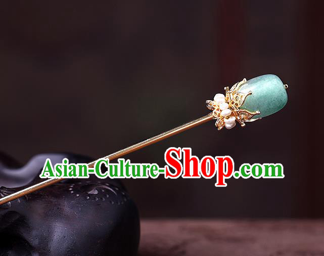 China Classical Hair Stick Traditional Cheongsam Hair Accessories Handmade Aventurine Hairpin