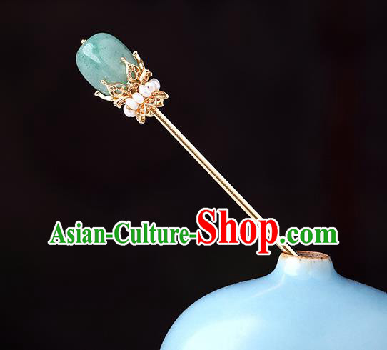 China Classical Hair Stick Traditional Cheongsam Hair Accessories Handmade Aventurine Hairpin