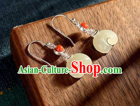 Chinese Traditional Cheongsam Earrings Handmade National Jade Elephant Ear Accessories