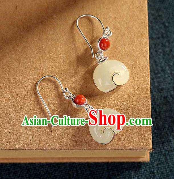 Chinese Traditional Cheongsam Earrings Handmade National Jade Elephant Ear Accessories