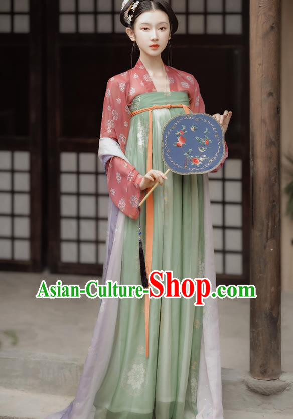 China Ancient Palace Lady Hanfu Dress Traditional Tang Dynasty Noble Beauty Clothing