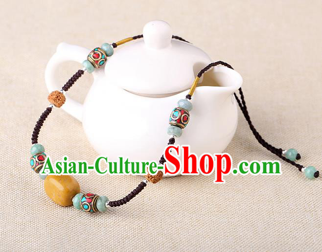 China Classical Buddhism Beads Necklace Traditional Cheongsam Necklet Accessories