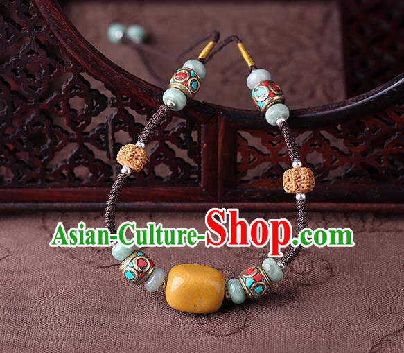 China Classical Buddhism Beads Necklace Traditional Cheongsam Necklet Accessories