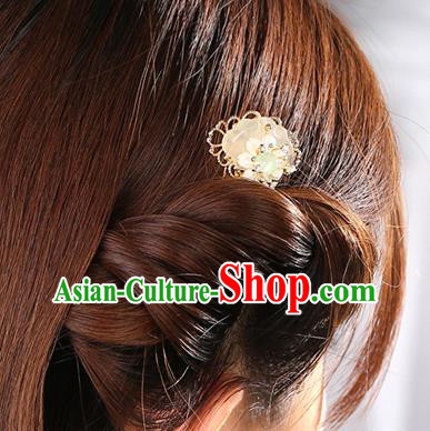 China Classical Golden Hair Comb Traditional Cheongsam Hair Accessories Handmade Jade Hairpin