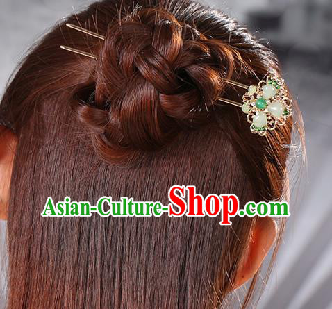 China Classical Hair Stick Traditional Cheongsam Hair Accessories Handmade Golden Hairpin