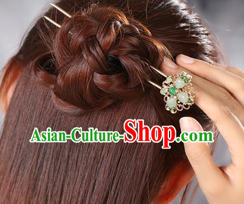 China Classical Hair Stick Traditional Cheongsam Hair Accessories Handmade Golden Hairpin