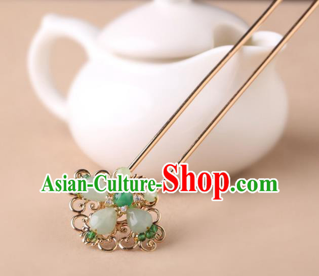 China Classical Hair Stick Traditional Cheongsam Hair Accessories Handmade Golden Hairpin