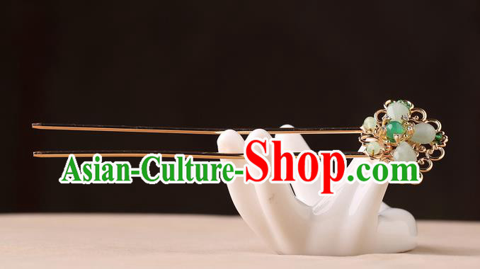 China Classical Hair Stick Traditional Cheongsam Hair Accessories Handmade Golden Hairpin