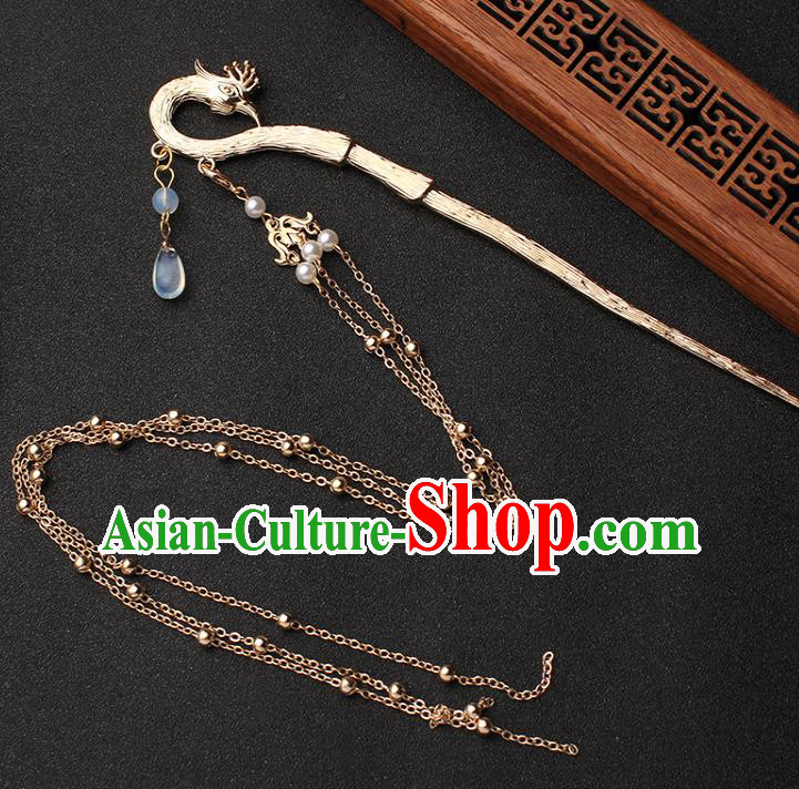China Ancient Princess Hair Accessories Traditional Hanfu Hair Stick Phoenix Tassel Hairpin
