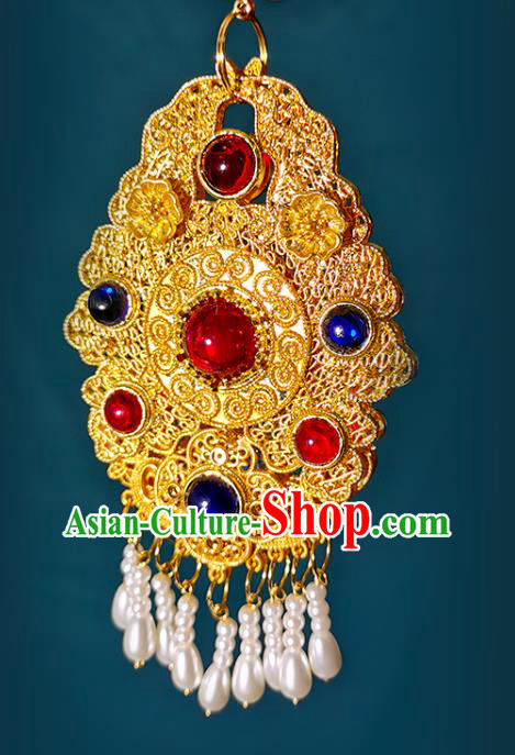 China Classical Gems Pendant Traditional Ming Dynasty Court Woman Accessories