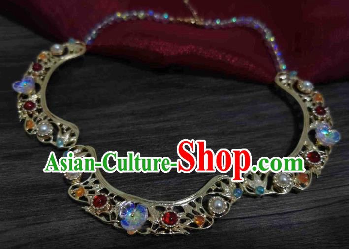 China Classical Necklet Traditional Ming Dynasty Gems Necklace Accessories