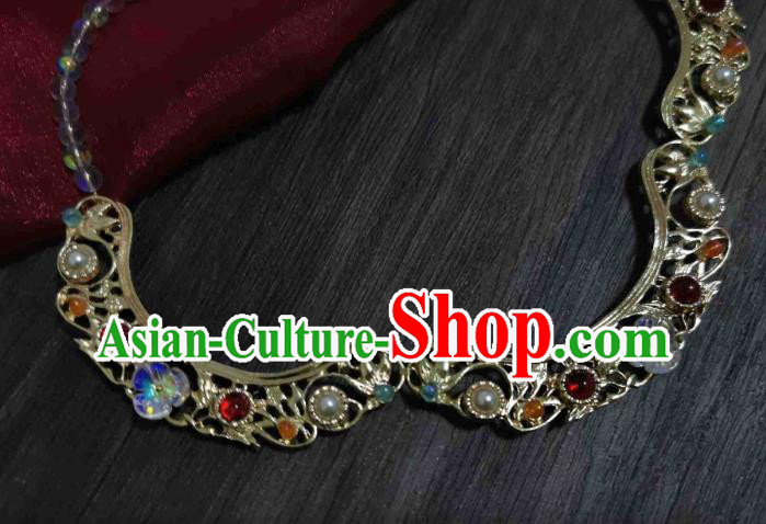 China Classical Necklet Traditional Ming Dynasty Gems Necklace Accessories